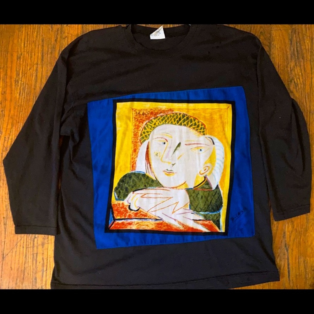 Rare Vintage 90s Woman by the Window Picasso Long-sleeve Shirt XL